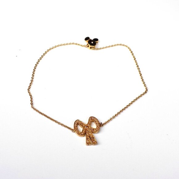 Coach Slider Bracelet Bow Pave Crystals Gold-tone Thailand up to 8" - Picture 1 of 8